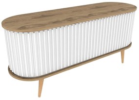 Móvel TV Stor – Carvalho Oud Branco – 140 cm x 43 cm x 64 cm