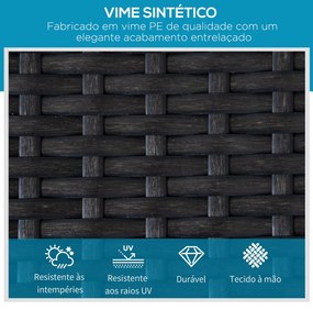 Espreguiçadeira de Vime Chaise Longue de Jardim com Encosto Ajustável