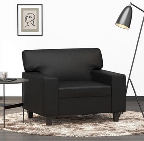 Poltrona couro artificial 60 cm preto