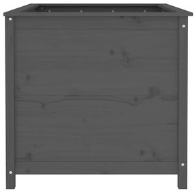 Canteiro elevado de jardim 119,5x82,5x78 cm pinho maciço cinza