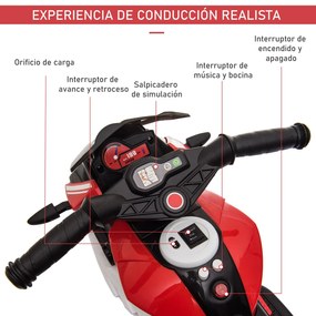 HOMCOM Motocicleta Elétrica Infantil com 3 Rodas Triciclo para Criança