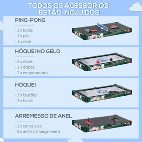 HOMCOM Mesa Multi Jogos para Crianças acima de 7 Anos Mesa de Jogos 6