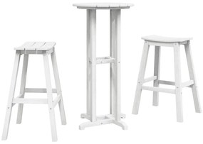 Conjunto de Bar Jardim 3 Peças Branco HDPE