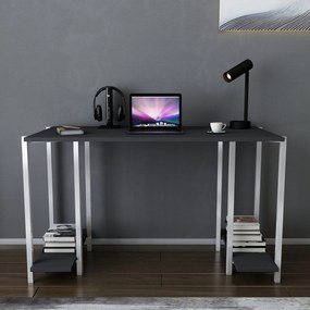 Secretária Academy – Branco e Antracite – 125,2x60x73,8 cm