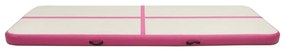 Colchão de ginástica insuflável c/ bomba 300x100x15 cm PVC rosa