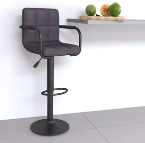 vidaXL Banco de bar tecido cinzento-acastanhado