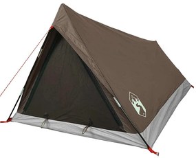 Tenda de campismo para 2 pessoas tecido impermeável castanho