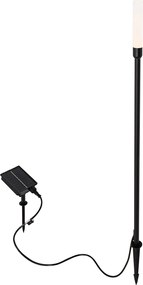 Candeeiro de pé exterior preto com LED recarregável e solar - Barry