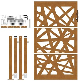 Portão de jardim 105x155 cm design de luz em aço resistente