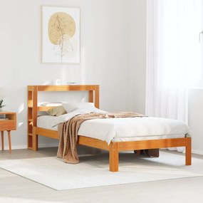 vidaXL Cama sem colchão 75x190 cm madeira de pinho maciça castanho-mel