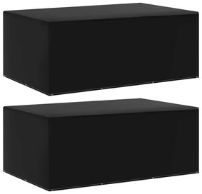 Capas para mobiliário de jardim 2 pcs 7 ilhós 225x143x90 cm