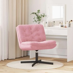 Cadeira Relaxante Giratória Rosa 63 x 75 x 76 cm Veludo