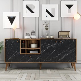 Consola Napoli – Preto e Nogueira – 180x81x35 cm
