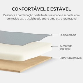 Sofá de 2 Lugares Estofado em Couro Sintético Sofá de Sala de Estar com Braços Acolchoados e Pernas de Madeira 117x78x78 cm Cinza