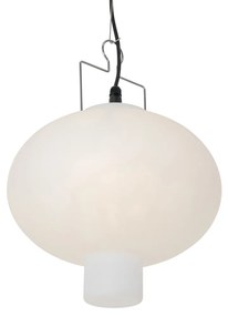 Candeeiro de suspensão exterior branco 35 cm com ficha IP44 - Pion Moderno