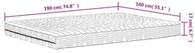 Colchão de Espuma de 3 Camadas - 140x190 cm - Dureza H2 e H3 - Branco