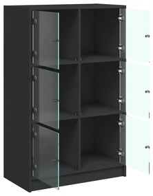 Armário alto c/ portas 68x37x109 cm derivados de madeira preto