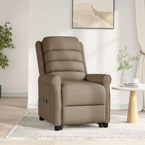 vidaXL Poltrona elevatória couro artificial cappuccino