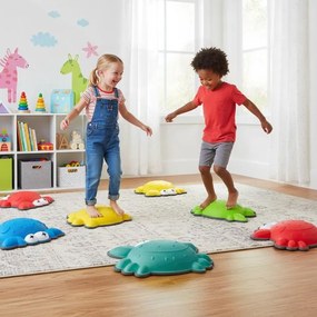 Conjunto de 9 pedras antiderrapantes para pisar Brinquedos sensoriais de equilíbrio para coordenação motora para interior e exterior 3+ anos Multicolo