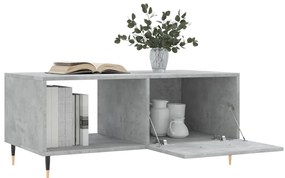 Mesa de centro 90x50x40 madeira processada cinza cimento