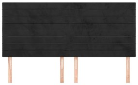 Cabeceira de cama 4 pcs veludo 80x5x78/88 cm preto