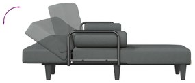 Sofá-cama Chaise Longue 260x140x70 cm tecido cinzento-escuro