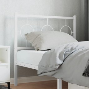 Cabeceira de cama 90 cm metal branco