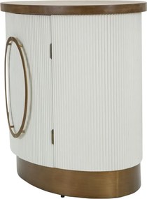 ARMÁRIO DE 2 PORTAS TOLOSA 79X48X67 CM BRANCO, CASTANHO E DOURADO
