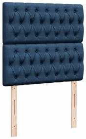Cama com molas/colchão 90x190 cm tecido azul