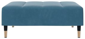 Apoio de pés 77x55x31 cm veludo azul