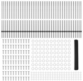 Postes de Cerca vidaXL 22 pcs U-Channel Cinza 120 cm Aço, Cerca Hexago