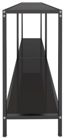 Mesa consola preto 180x35x75,5 cm vidro temperado