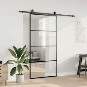 Porta desliz. c/ conj. ferragens 102,5x205cm vidro ESG preto