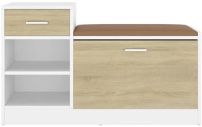 Banco sapateira 94,5x31x57 cm contraplacado branco/sonoma