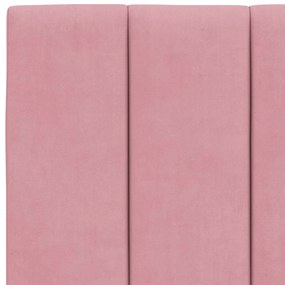 Estrutura de cama c/ cabeceira 120x200 cm veludo rosa