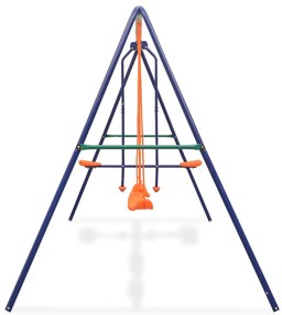 Conjunto de baloiços com 4 lugares laranja