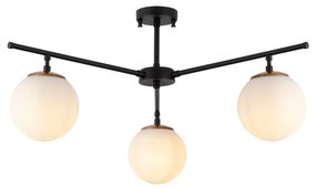 Candeeiro Suspenso Atmaca – Preto, Dourado e Branco – 70 x 70 cm