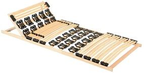 vidaXL Estrutura de cama com 38 ripas e cabeceira ajustável 90x200 cm