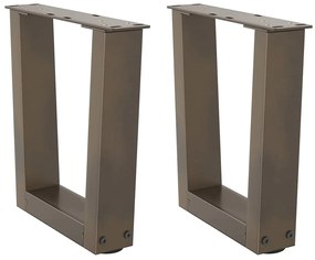 vidaXL Pés para mesa de centro em formato de V, 2 peças, aço natural, 40x(30-31,3) cm, aço