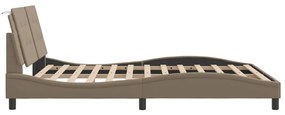 Estrutura cama cabeceira 160x200 cm couro artificial cappuccino