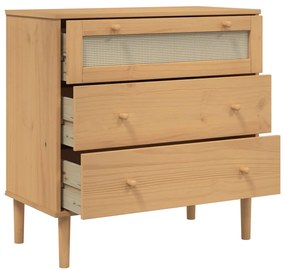 Armário de gavetas SENJA 80x40x80 cm pinho maciço castanho