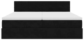 Estrutura de cama otomana com colchões 160x200 cm veludo preto