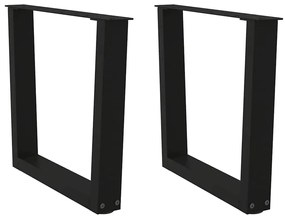 vidaXL Pés para mesa de centro em V 2 peças preto 60x(42-43,3) cm aço