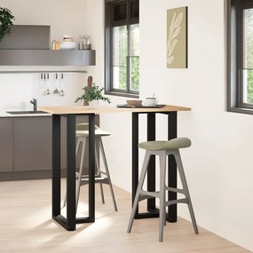 Pés de mesa de bar em forma de T, 2 peças, preto, 60x35x(110-111) cm,