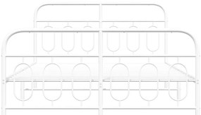 Estrutura de cama com cabeceira e pés 140x190 cm metal branco