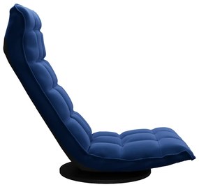 Cadeira de piso giratória veludo azul