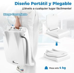 Cadeira dobrável portátil para exterior, piscina branca