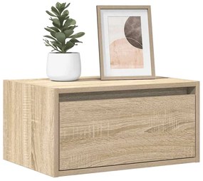 Mesas de cabeceira de parede com luzes LED 2pcs carvalho sonoma
