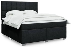 Cama com molas/colchão 180x200 cm tecido preto