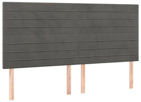Estrutura de cama sem colchão 160x200 cm veludo cinzento-escuro